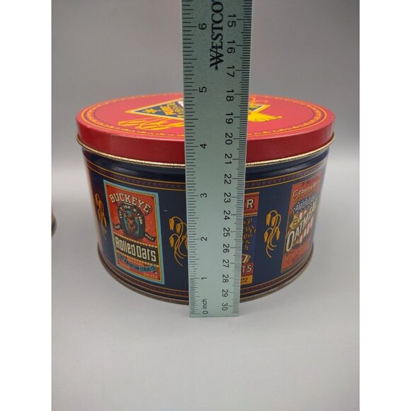 Vintage 1980s 90s Lot of 2 Quaker Oats Metal Tin Cans, 1983, 1990 - Picture 16 of 17